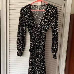 H&M Leopard Pattern Wrap Dress